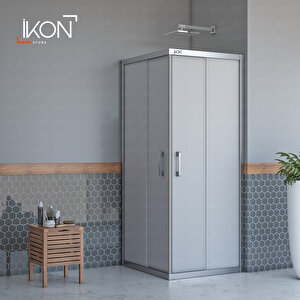 Kare Krom Buzlu Cam Duşakabin 120x120 cm