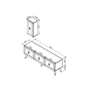 Baredh 150 Cm Lazer Desenli̇ Tv Üni̇tesi̇ Cevi̇z-gümüş