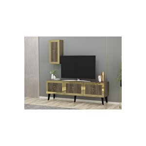 Baredh 150 Cm Lazer Desenli̇ Tv Üni̇tesi̇ Cevi̇z-altin Ceviz Gold