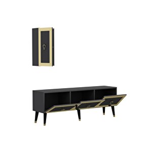 Baredh 150 Cm Lazer Desenli̇ Tv Üni̇tesi̇ Antrasi̇t-altin