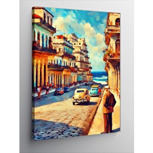 Kanvas Tablo Küba Sokak Manzarası 70x100 cm