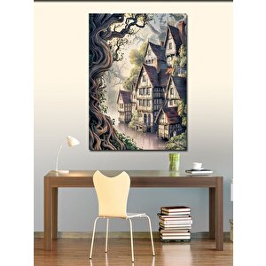 Kanvas Tablo Kasaba Evleri 50x70 cm