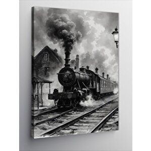 Kanvas Tablo Buharlı Tren 100x140 cm