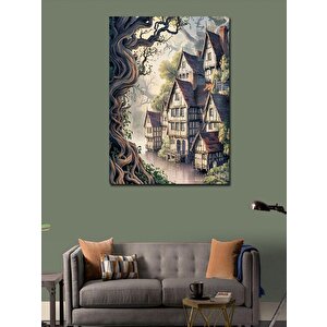 Kanvas Tablo Kasaba Evleri 70x100 cm