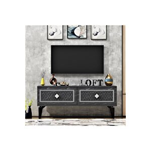 Areldh 2 Kapakli Tv Sehpasi Royalmermer Gümüş Royalmermer-Gümüş