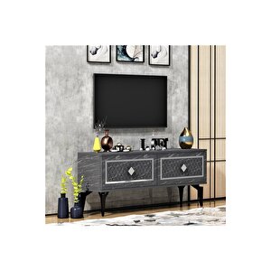 Areldh 2 Kapakli Tv Sehpasi Royalmermer Gümüş