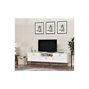 Soledh 180 Cm Tv Üni̇tesi̇ Sehpasi Beyaz Beyaz-Beyaz
