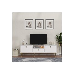 Soledh 180 Cm Tv Üni̇tesi̇ Sehpasi Beyaz Beyaz-Beyaz