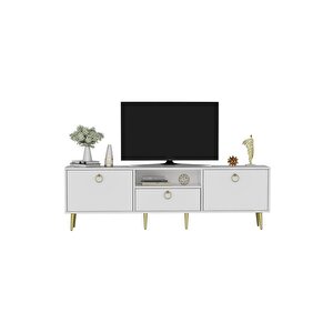 Soledh 180 Cm Tv Üni̇tesi̇ Sehpasi Beyaz Beyaz-Beyaz