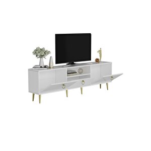 Soledh 180 Cm Tv Üni̇tesi̇ Sehpasi Beyaz