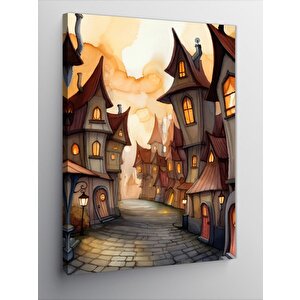 Kanvas Tablo Kasabadaki Evler 50x70 cm