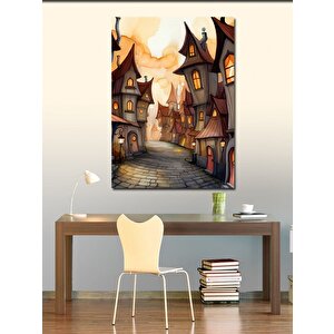Kanvas Tablo Kasabadaki Evler 100x140 cm