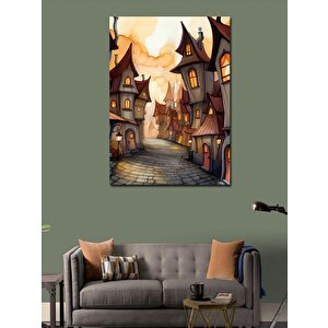 Kanvas Tablo Kasabadaki Evler 100x140 cm
