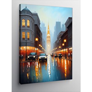 Kanvas Tablo Yağmurlu Sokak Manzarası 50x70 cm