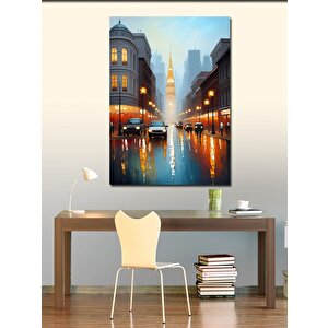Kanvas Tablo Yağmurlu Sokak Manzarası 70x100 cm