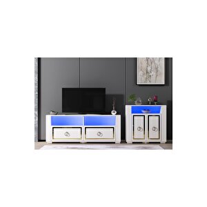 Calvi̇ndh Dolap, Tv Sehpasi Takimi Beyaz-altin Beyaz-Altın