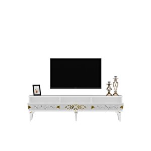 Ri̇ti̇mdh 180 Cm Tv Sehpasi Beyaz Altin