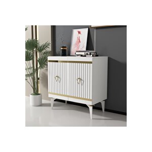 Yumydh 75 Cm Konsol Beyaz Altin Beyaz-Altın