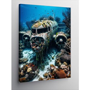 Kanvas Tablo Batık Uçak 50x70 cm