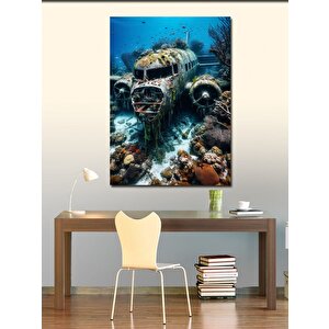 Kanvas Tablo Batık Uçak 50x70 cm