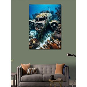 Kanvas Tablo Batık Uçak 50x70 cm