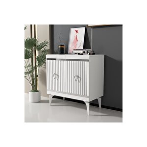 Yumydh 75 Cm Konsol Beyaz Gümüş Beyaz-Gümüş