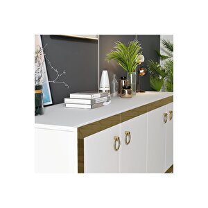 Ponydh Lazer Pleksi Desenli Konsol Beyaz Altın