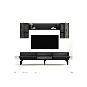 Yumedidh Tv Ünitesi Takımı Antrasit Altın