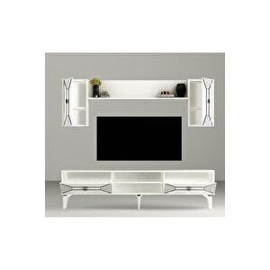 Yumedidh Tv Ünitesi Takımı Beyaz Gümüş