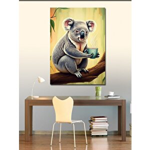 Kanvas Tablo Koala Çay Molası 70x100 cm