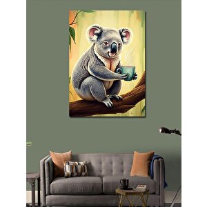 Kanvas Tablo Koala Çay Molası 70x100 cm