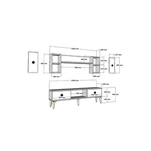 Ni̇ldh 150 Cm Tv Üni̇tesi̇ Antrasi̇t Altin