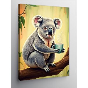 Kanvas Tablo Koala Çay Molası 50x70 cm