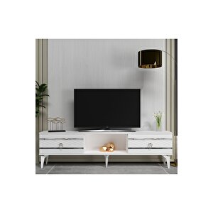 Peli̇ndh Tv Sehpasi Beyaz-gümüş Beyaz-Gümüş