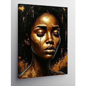 Kanvas Tablo Altın Parıltı Kadın 50x70 cm