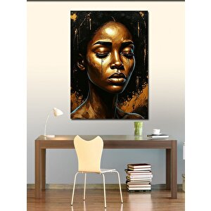 Kanvas Tablo Altın Parıltı Kadın 50x70 cm