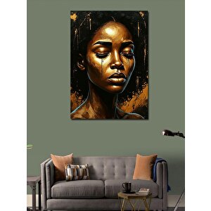 Kanvas Tablo Altın Parıltı Kadın 50x70 cm