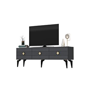 Mi̇dasdh Tv Stand (alt Modül) Antrasi̇t-altin