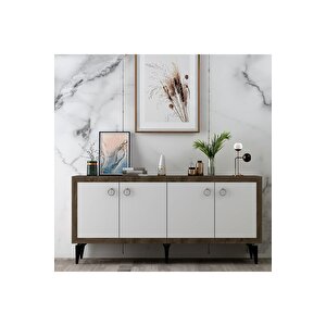 Dört Kapakli 150 Cm Selendh Konsol Cevi̇z-beyaz Ceviz Beyaz