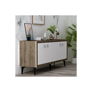 Dört Kapakli 150 Cm Selendh Konsol Cevi̇z-beyaz Ceviz Beyaz