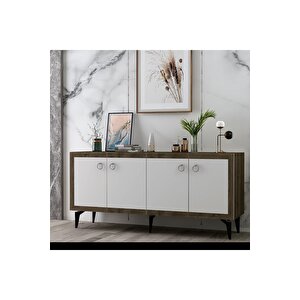 Dört Kapakli 150 Cm Selendh Konsol Cevi̇z-beyaz Ceviz Beyaz