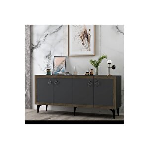 Dört Kapakli 150 Cm Selendh Konsol Antrasi̇t-cevi̇z Antrasit Ceviz