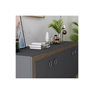 Dört Kapakli 150 Cm Selendh Konsol Antrasi̇t-cevi̇z Antrasit Ceviz