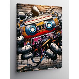 Kanvas Tablo Retro Kaset 100x140 cm