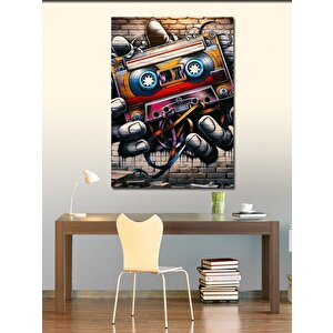 Kanvas Tablo Retro Kaset 100x140 cm