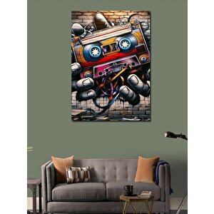 Kanvas Tablo Retro Kaset 100x140 cm