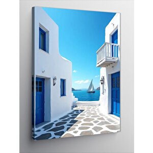 Kanvas Tablo Beyaz Evler 50x70 cm