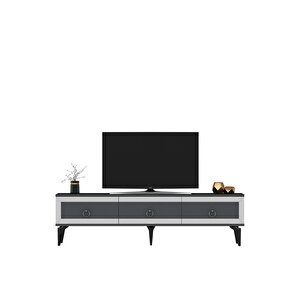 Ponnydh Tv Sehpası Antrasit Gümüş