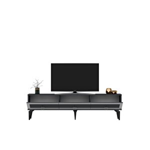 Ponnydh Tv Sehpası Antrasit Gümüş