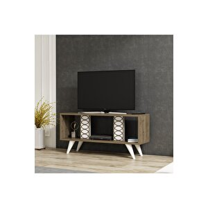 Eftelyadh Desenli̇ Tv Üni̇tesi̇ Cevi̇z-beyaz Ceviz